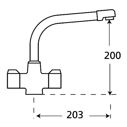 Optima Two Handle Cruciform Sink Mixer